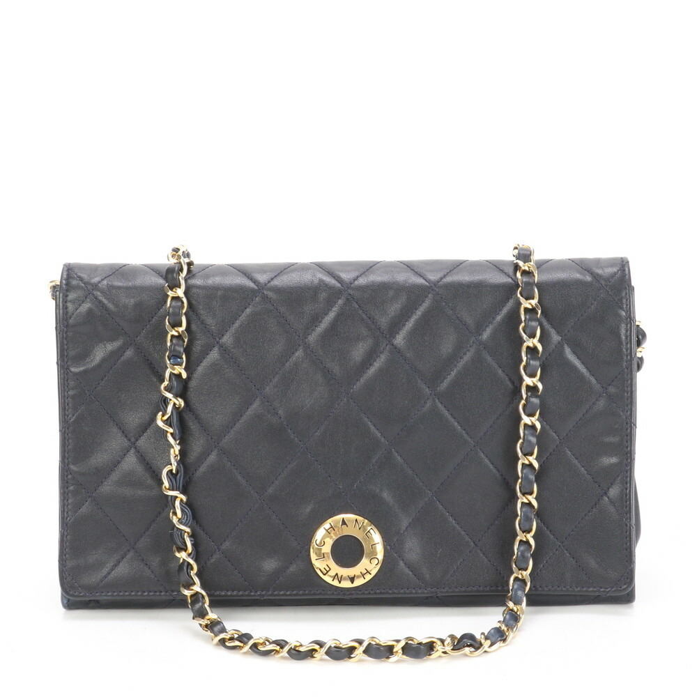 Chanel Matelasse Lambskin Leather Circle Logo Shoulder Bag Tote